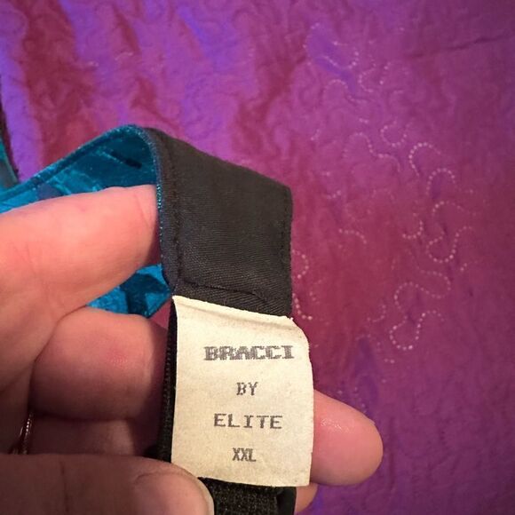 Bracci tux vest beautiful green / aqua XXL adjustable at neck and back - Picture 2 of 4